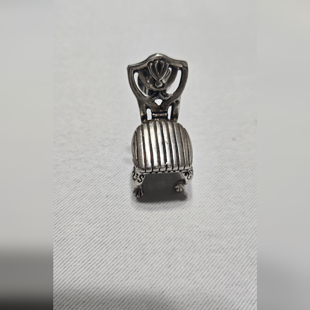 Very Unique Vintage  Sterling Silver Marked 800 AR chair Pendant.